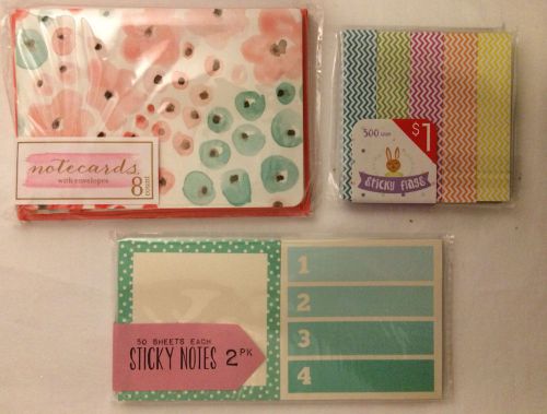 Daily Planner Target One Spot Set, Watercolor Notcards, Sticky Notes, Page Flags