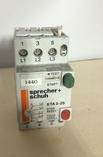 Sprecher schuh  kta 3-25  1.6 - 2.5 amp   motor control k t3-25-pf-01 for sale