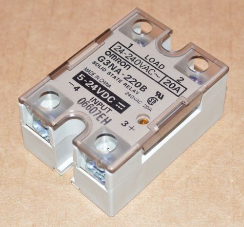 New omron g3na-220b 20a solid state relay 5-24v dc screw terminal 24-240v ac for sale
