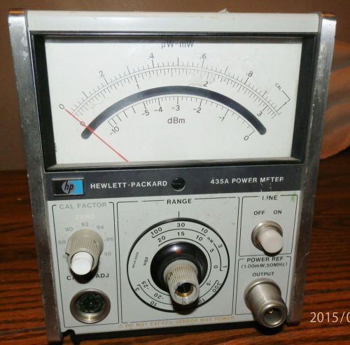 HP 435A Analog Power Meter 100 kHz to 110 GHz, -65 to +44 dBm, W/3 Scales