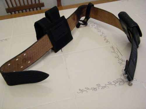 Vintage Safety Speed black basketweave duty belt, holster &amp; clips