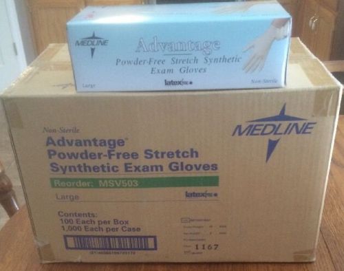 Medline Advantage Powder/Latex-Free Exam Gloves - Case of 1,000 Large