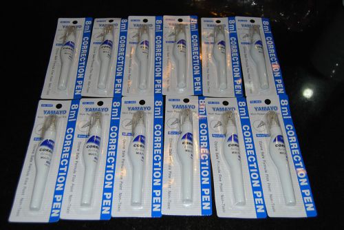 Lot of 12 pc liquid paper correction pens 8ml free shipping for sale