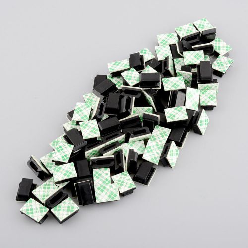 100pcs self-adhesive rectangle wire tie cable mount install clamp clip for sale