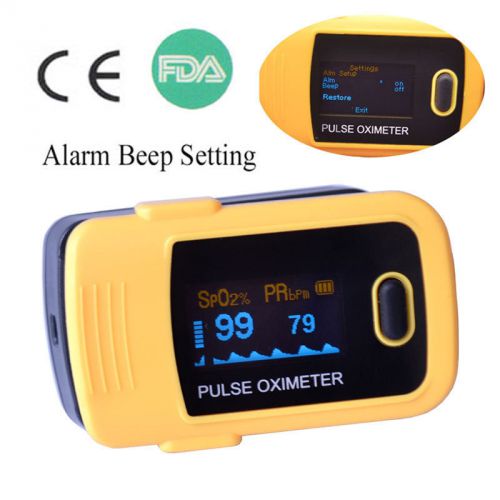 NEW CE OLED Blood Oxygen Finger Pulse Oximeter , SPO2 Oximtro Monitor Alarm FDA