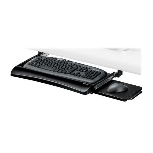Fellowes 9140303 Keyboard Drawer 20-1/8 X 7-3/4 Black/Silver UnderDesk 22&#034;x1-3/5