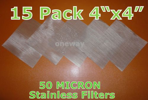 Value deal (15 pack) 4&#034;x4&#034;- 50u micron mesh 316 304 710 - 50 microns for sale