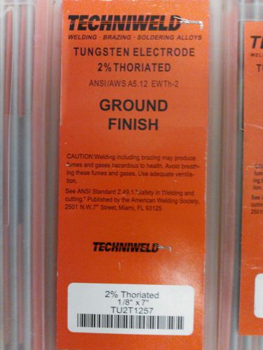 Techniweld Tungsten Electrode 2 % Thoriated  Ground Finish 6 packs of 10 New