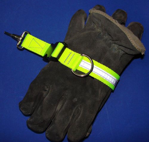 Sav-A-Jake Firefighter Glove Strap Quick Release Yellow w/3M Silver Reflective