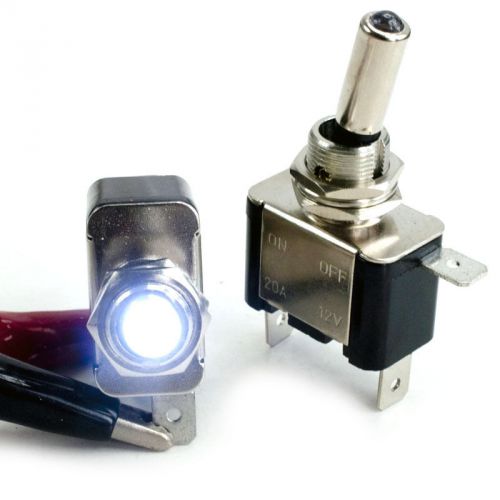 5pcs,white led light on/off spst toggle ignition starter switch 12v 20a,2704 for sale