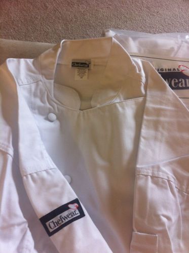 Chefwear Men&#039;s Chef Coat, 100% Cotton,  Cloth Covered Buttons, , 3 XL NEW IN BAG