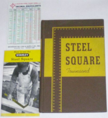 LOT 2 BOOKS Carpenters Guide STANLEY STEEL SQUARE Townsend Use of Scales Framing