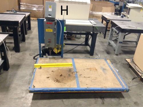 John s. barnes corp hydraulic powered lift table 66&#034; x 42&#034; w/ 1 hp power unit for sale