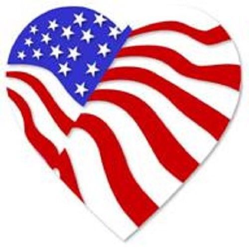 30 Custom USA Patriotic Heart Personalized Address Labels