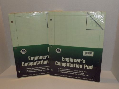 2 Packs of Ampad Engineers Computation Pad #22-142 100 Sheets Each Pack