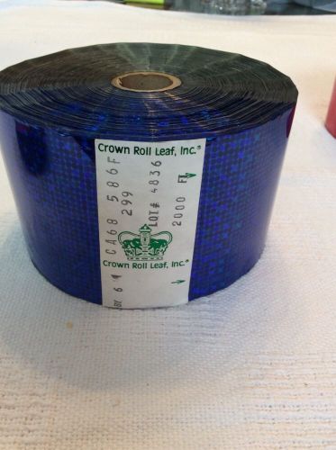 Crown Roll Leaf Screen Printing Foil 3&#034; X 2000&#039; Holographic Blue Free ShippingUS