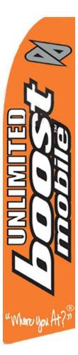 Unlimited BOOST Mobile Wide Windless Swooper Flag Full Sleeve Banner