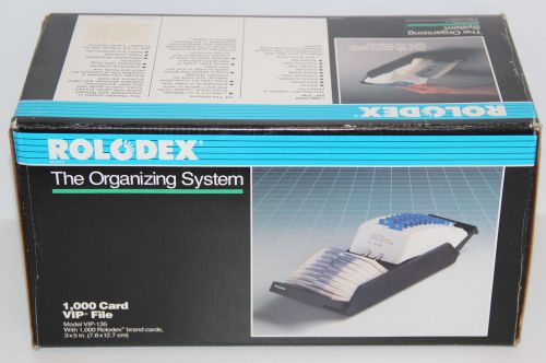 Vintage retro rolodex model vip-135 office desktop organizer 1,000 card capacity for sale