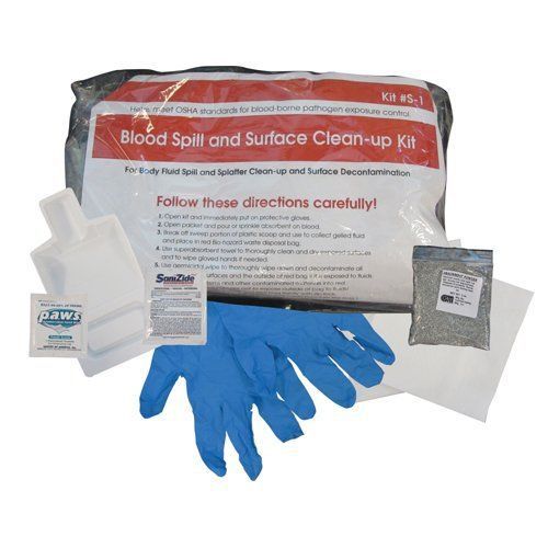 First step? single usage blood spill clean-up kit 12 kits per case  fssk12 for sale