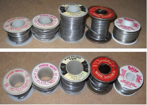 Lot #2 - five spools (nearly 2-3/4 pounds) vintage wire solder for sale