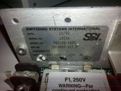 SSI Switching Systems International SQV100-1433