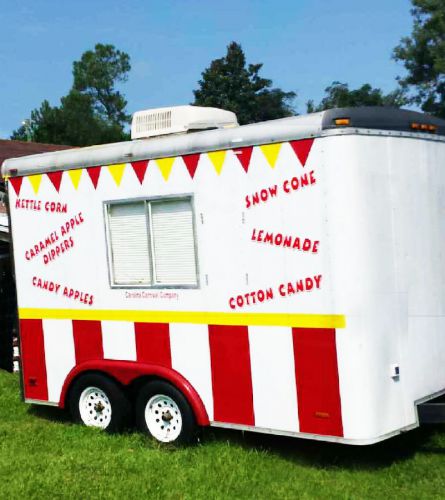8 x 14 Enclosed Food Truck Concession Trailer: Sinks, Electric, Interior, Window