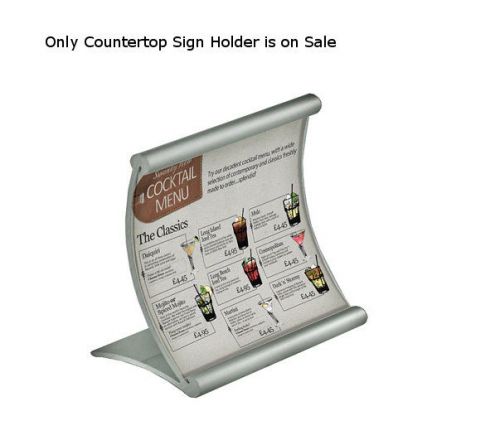 New retail curved metal frame countertop sign holder 4&#034;w x4&#034;h for sale