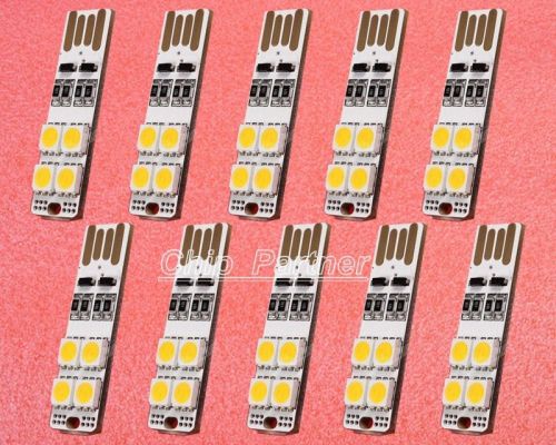 10pcs usb light board warm white 5050 smd led double-sided usb interface new for sale