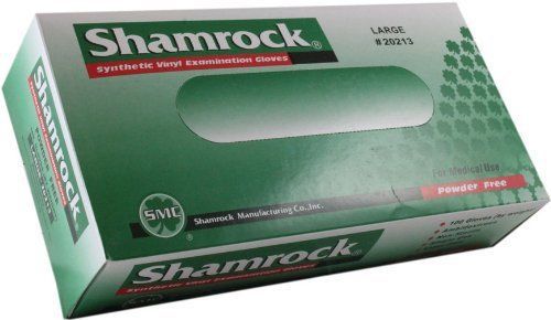 Shamrock vinyl exam gloves large powder-free 20213 (sold by the case, 10 boxes) for sale