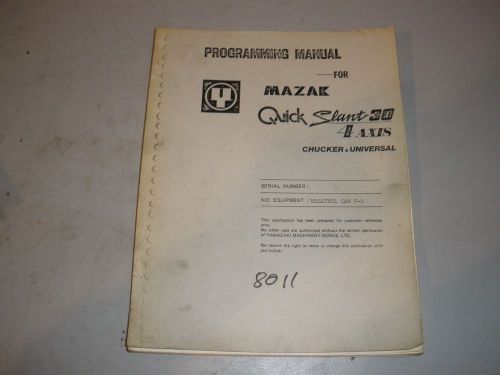 Mazak QS30 CNC Lathe Programming Manual T-4 Control