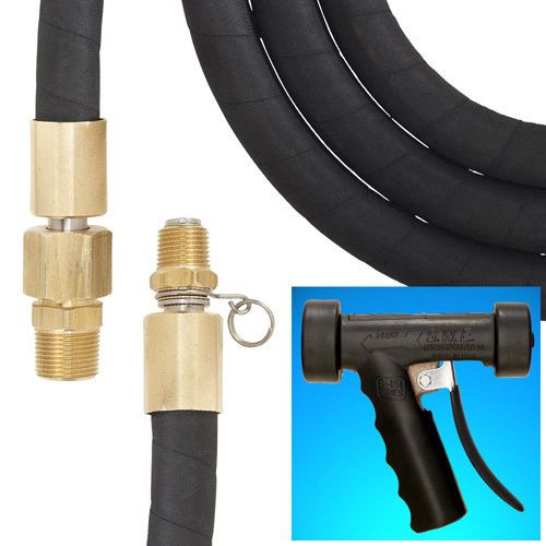 50&#039; hose station/washdown hose assembly (black) with bronze hose nozzle (black) for sale