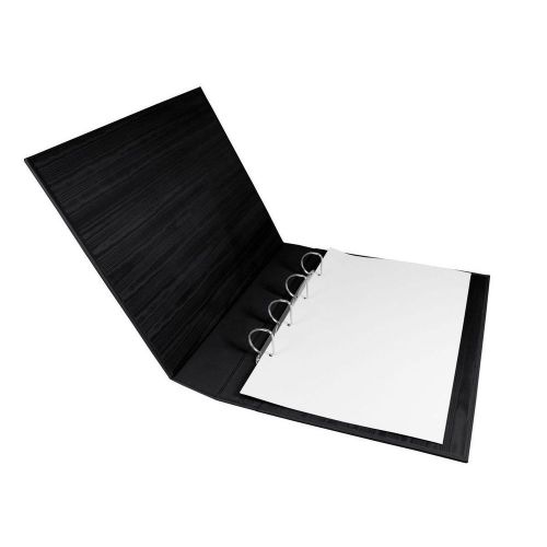 LUCRIN - A3 vertical binder - Smooth Cow Leather - Black