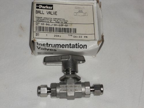 Parker SST ball valve 4Z-B6LJ-BN -SSP-ST for 1/4 tube