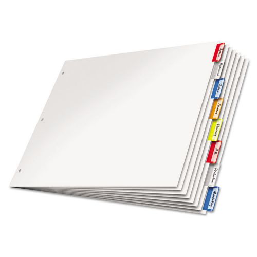 Paper Insertable Dividers, 8-Tab, 11 x 17, White Paper/Multicolor Tabs