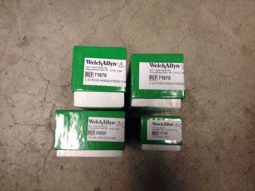 2 WELCH ALLYN 71670 Rechargeable Handles, 1 11720 Head, 1 25020 Head. Brand New