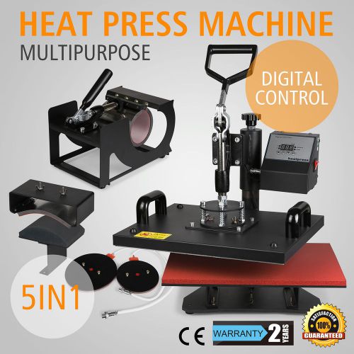 5IN1 HEAT PRESS TRANSFER DIGITAL TIMER SWING AWAY MULTIFUNCTIONAL SPECIAL BUY