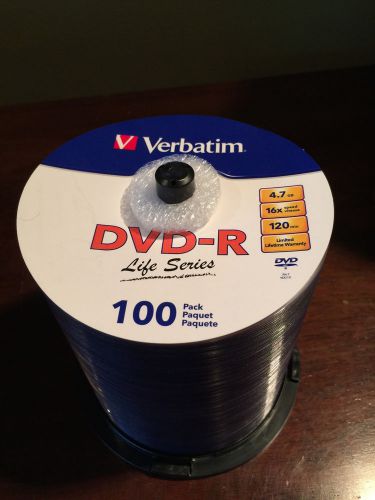 Verbatim Life Series DVD+R Spindle - 100 Pack, 16X, 4.7GB Open Pack Unused