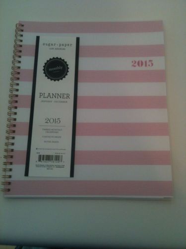 2015 Sugar Paper Pink Pinstripe Weekly/Monthly Planner Pocket/Purse Size