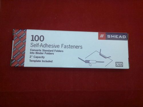Vintage smead 100 self-adhesive fasteners, 2&#034; cap.2abf  #68220 for sale