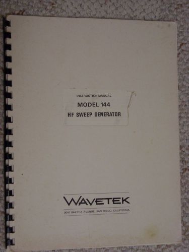 Wavetek Model 144 HF Sweep Generator Instruction Manual