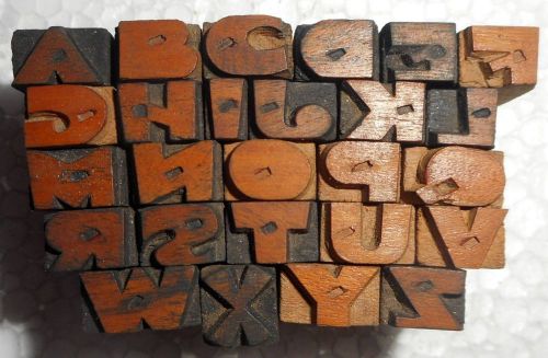 Letterpress Letter Wood Type Printers Block &#034;A To Z&#034; Typography.In748