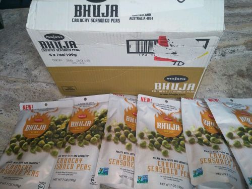 BHUJA Crunchy Seasoned Peas, 7-Ounce Bags (Pack of 6)