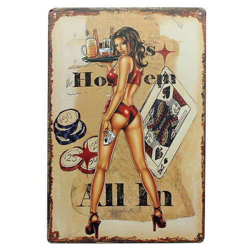 Sexy Girl Tin Sign Vintage Metal Plaque Pub Bar Tavern Wall Decor