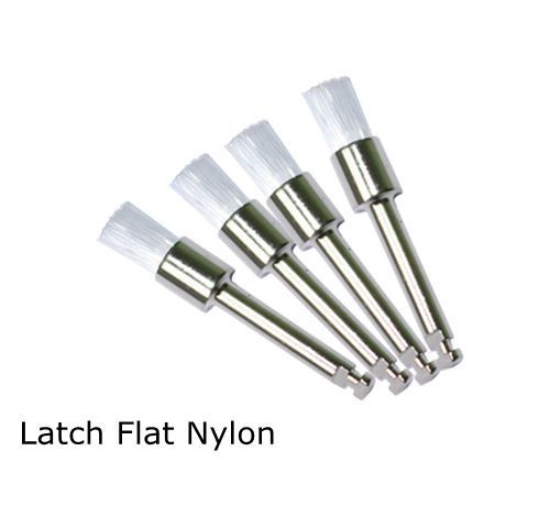 100pcs Dental white Nylon latch flat Polishing Polisher Prophy Brushes