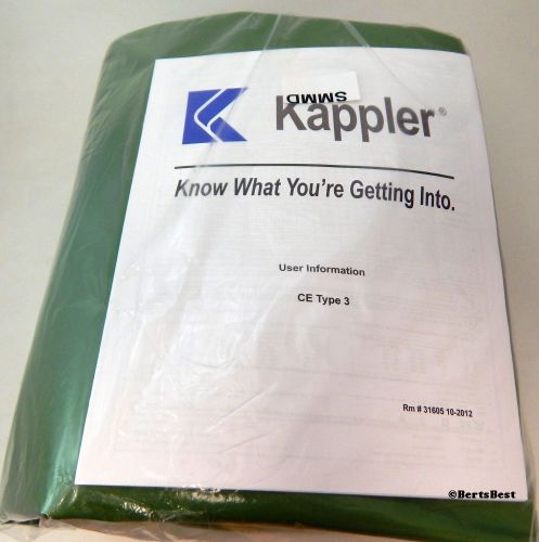 KAPPLER - HOODED ZYTRON, CHEMICAL RESISTANT COVERALLS ELASTIC GREEN S/M - NEW