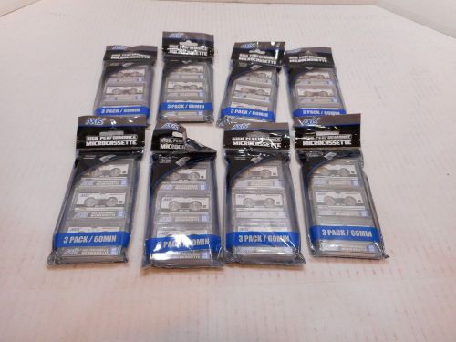 Lot of 8 packs AXIS HIGH PERFORMANCE MICROCASSETTE 3 PACK/60MIN #58020 24 total