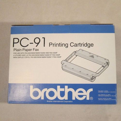 New Genuine Brother PC-91 Plain Paper Fax Toner Cartridge