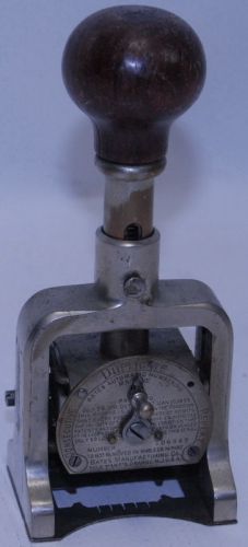 Antique Vintage Bates Numerical Stamper Automatic Numbering Machine 6 Wheels