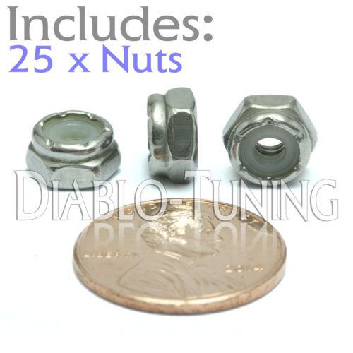 #6-40 nm - qty 25 - nylon insert hex lock nut unf - a2 stainless steel 18-8 for sale