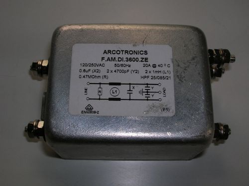 EMI Power Filter 20A 120VAC/250AC Arcotronics RFI Filter 4pcs